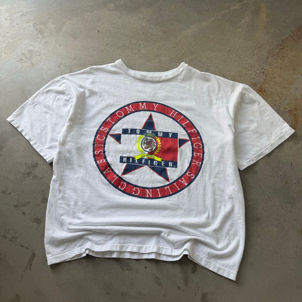 Vintage 90’s Tommy Hilfiger Retro Classic Flag Logo Graphic T-shirt Size XL